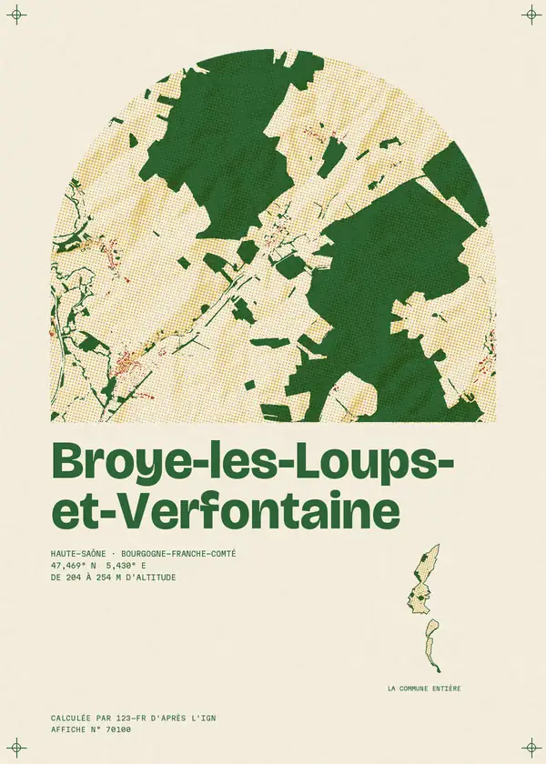 Affiche de Broye-les-Loups-et-Verfontaine, calculée par 123-fr d'après l'IGN
