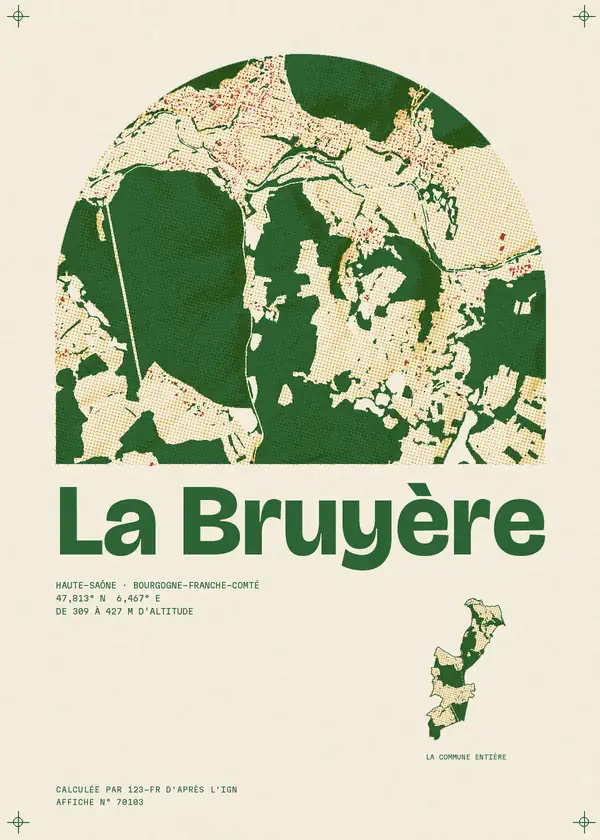 Affiche de La Bruyère, calculée par 123-fr d'après l'IGN