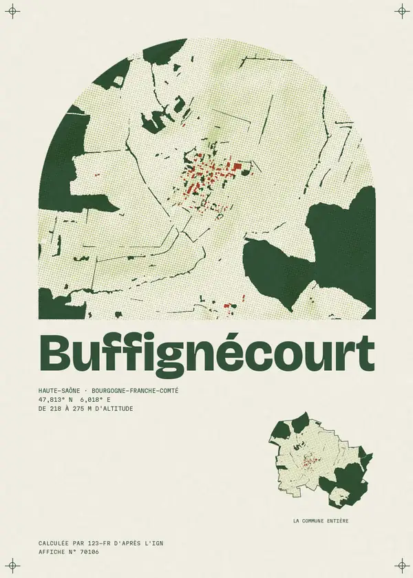 Affiche de Buffignécourt, calculée par 123-fr d'après l'IGN