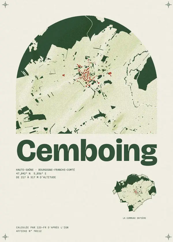 Affiche de Cemboing, calculée par 123-fr d'après l'IGN