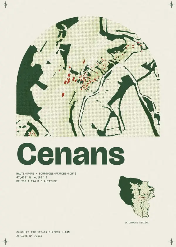 Affiche de Cenans, calculée par 123-fr d'après l'IGN