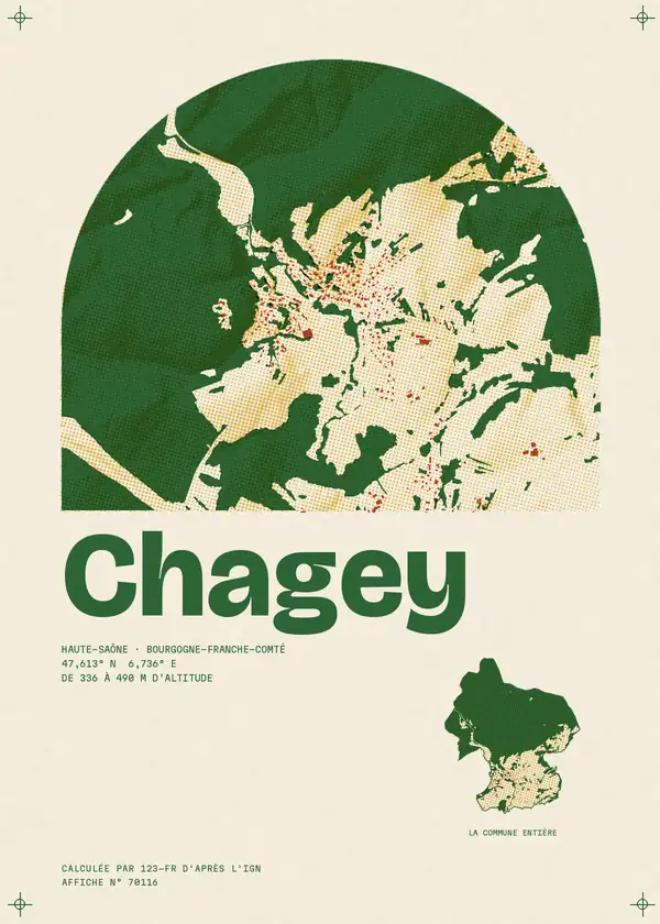 Affiche de Chagey, calculée par 123-fr d'après l'IGN