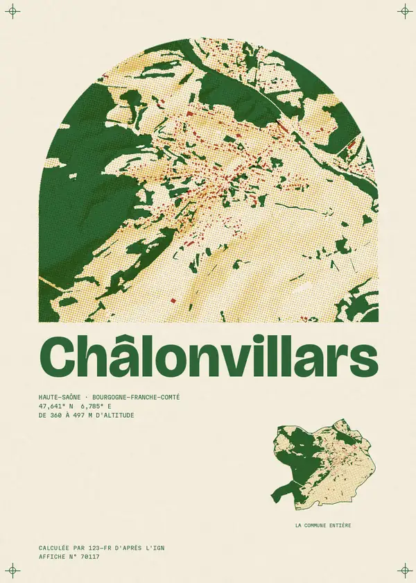 Affiche de Châlonvillars, calculée par 123-fr d'après l'IGN