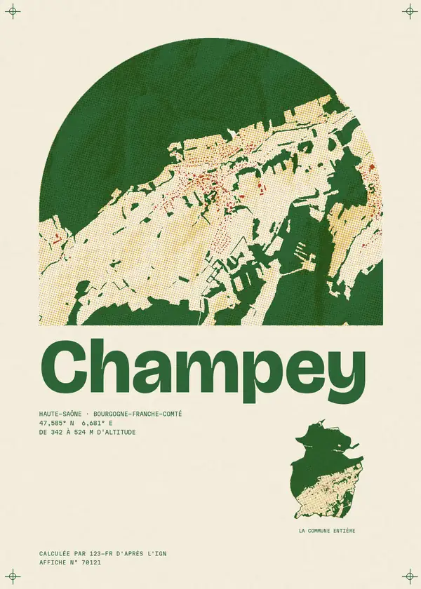 Affiche de Champey, calculée par 123-fr d'après l'IGN