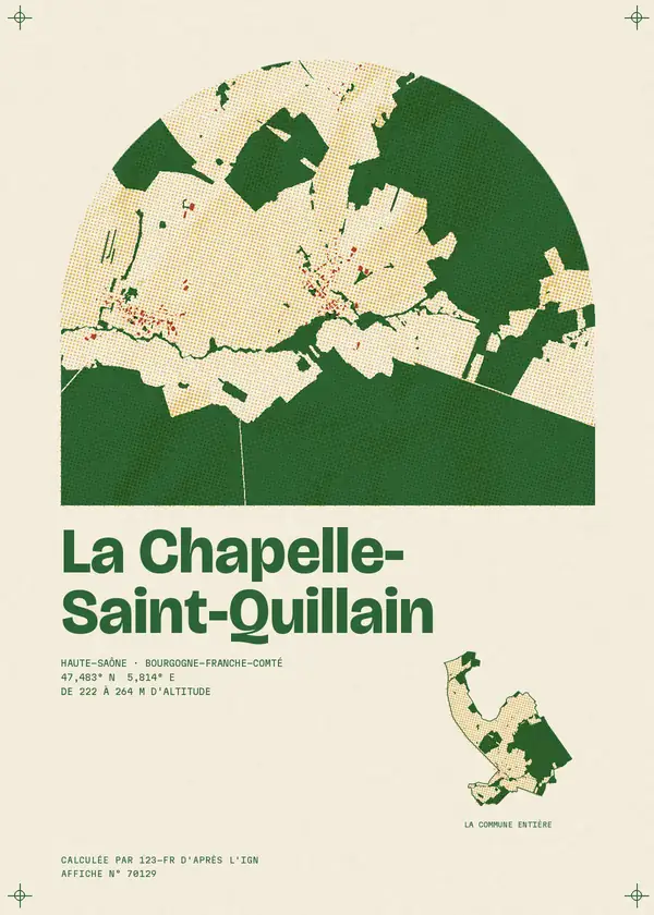 Affiche de La Chapelle-Saint-Quillain, calculée par 123-fr d'après l'IGN
