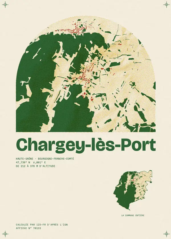 Affiche de Chargey-lès-Port, calculée par 123-fr d'après l'IGN