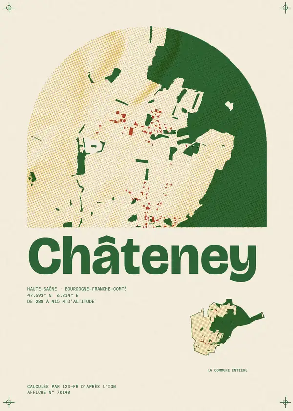 Affiche de Châteney, calculée par 123-fr d'après l'IGN