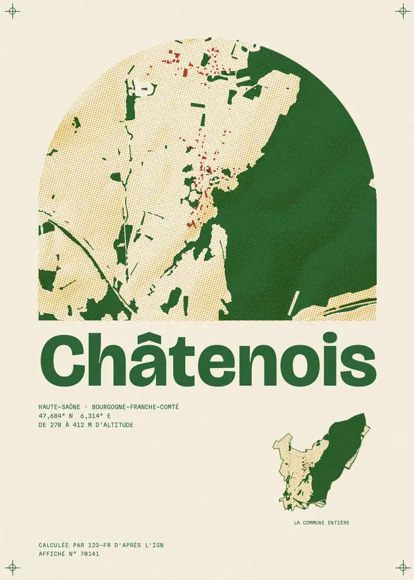 Affiche de Châtenois, calculée par 123-fr d'après l'IGN