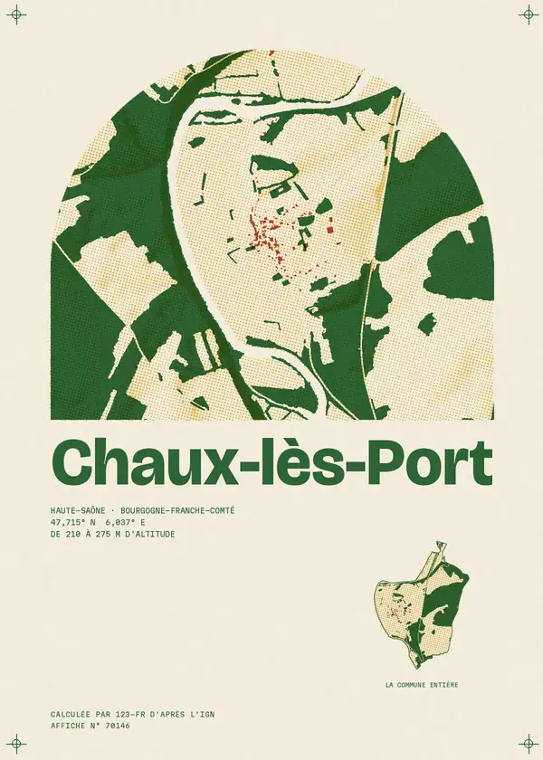 Affiche de Chaux-lès-Port, calculée par 123-fr d'après l'IGN
