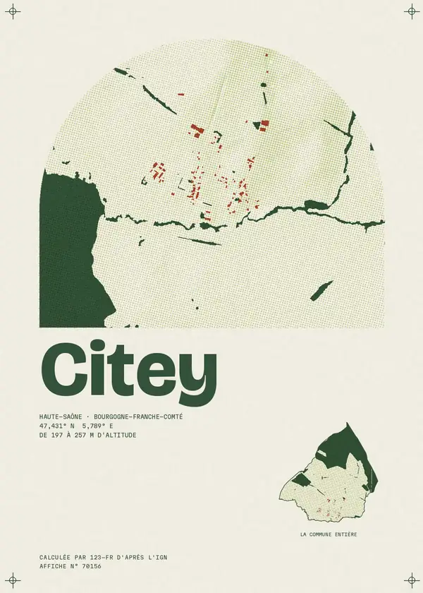 Affiche de Citey, calculée par 123-fr d'après l'IGN