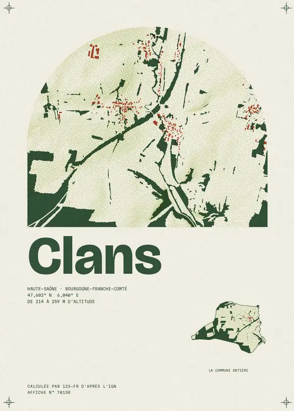 Affiche de Clans, calculée par 123-fr d'après l'IGN