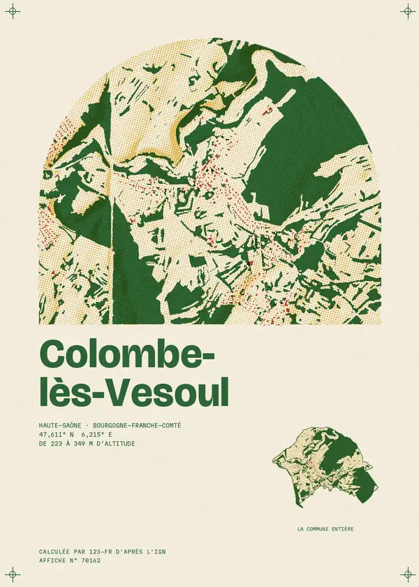 Affiche de Colombe-lès-Vesoul, calculée par 123-fr d'après l'IGN