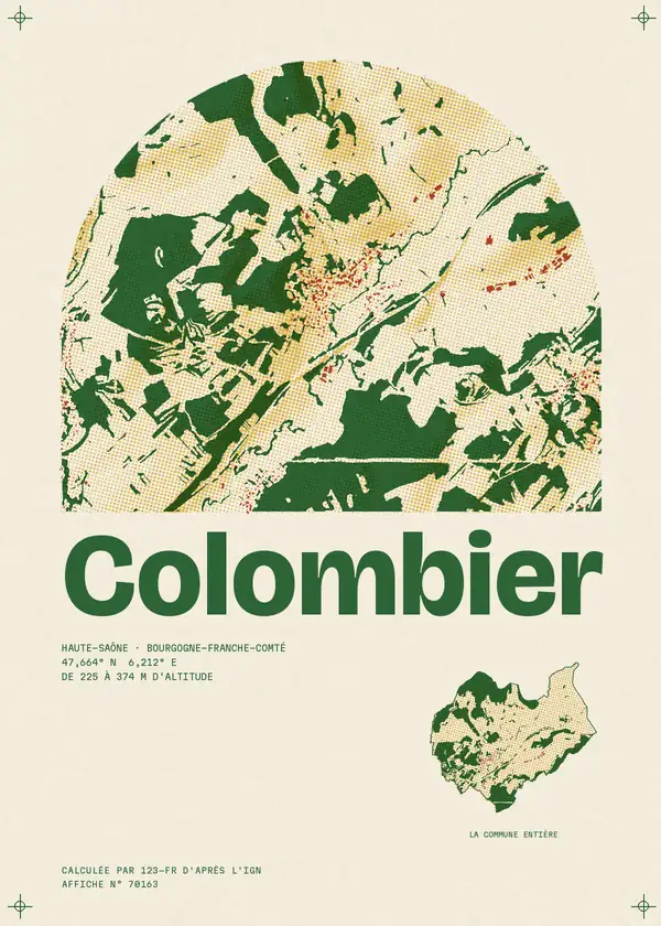 Affiche de Colombier, calculée par 123-fr d'après l'IGN