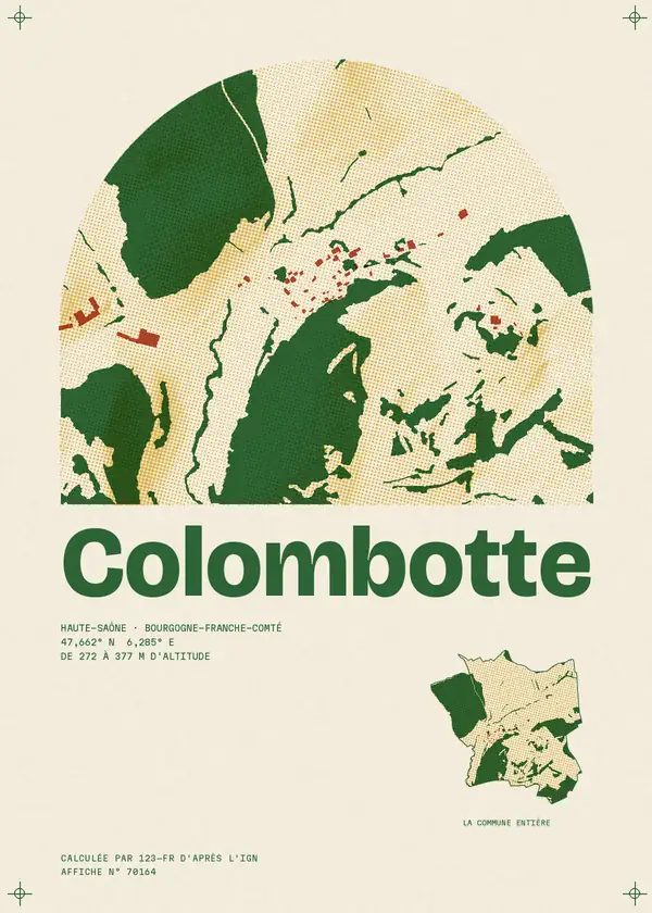 Affiche de Colombotte, calculée par 123-fr d'après l'IGN