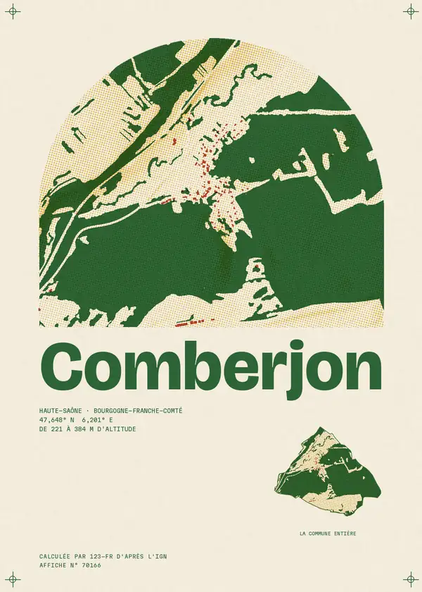 Affiche de Comberjon, calculée par 123-fr d'après l'IGN