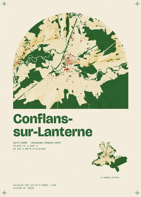 Affiche de Conflans-sur-Lanterne, calculée par 123-fr d'après l'IGN