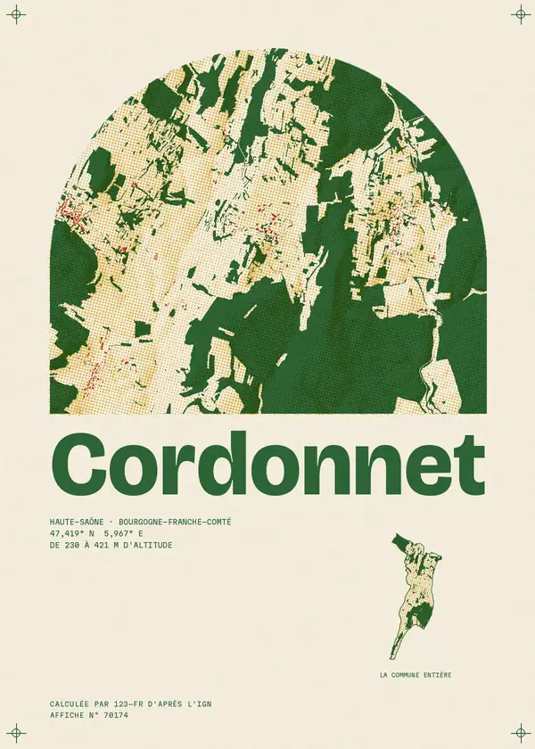 Affiche de Cordonnet, calculée par 123-fr d'après l'IGN