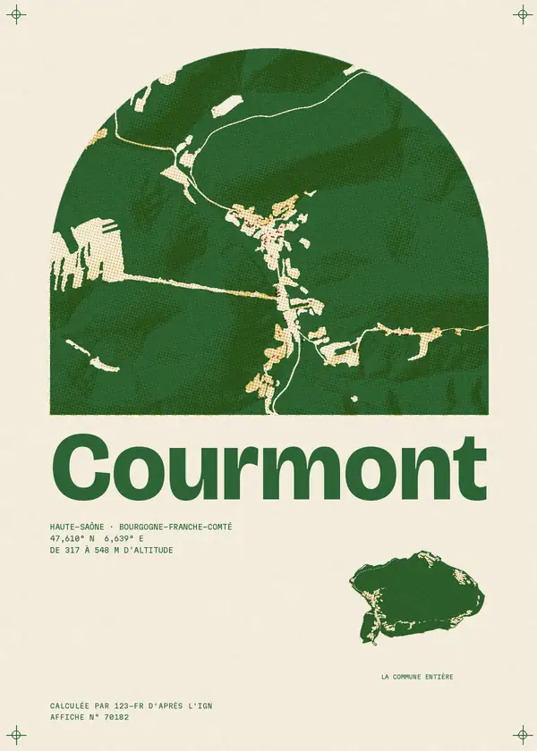 Affiche de Courmont, calculée par 123-fr d'après l'IGN