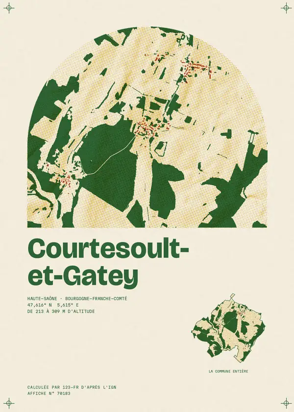 Affiche de Courtesoult-et-Gatey, calculée par 123-fr d'après l'IGN