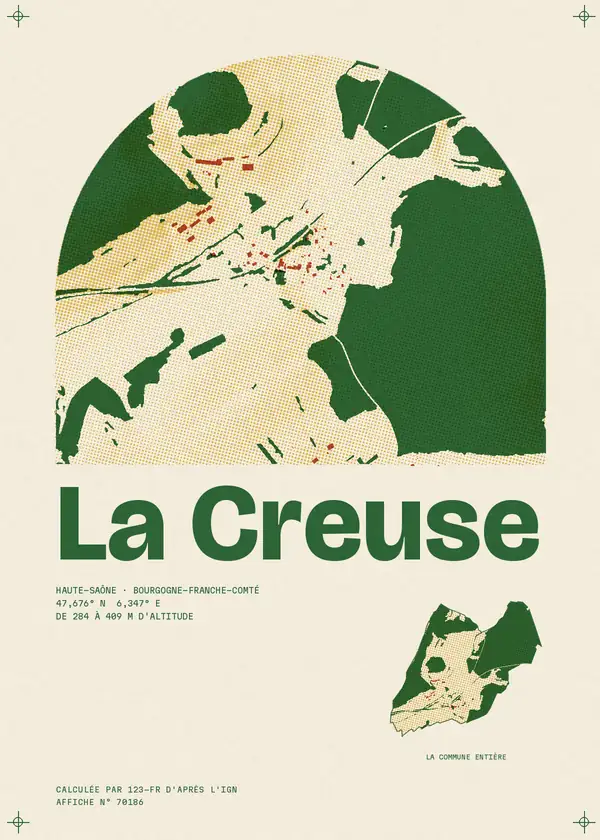 Affiche de La Creuse, calculée par 123-fr d'après l'IGN