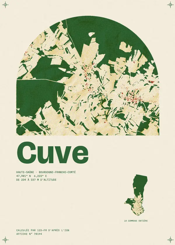 Affiche de Cuve, calculée par 123-fr d'après l'IGN