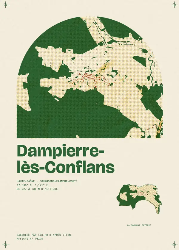 Affiche de Dampierre-lès-Conflans, calculée par 123-fr d'après l'IGN