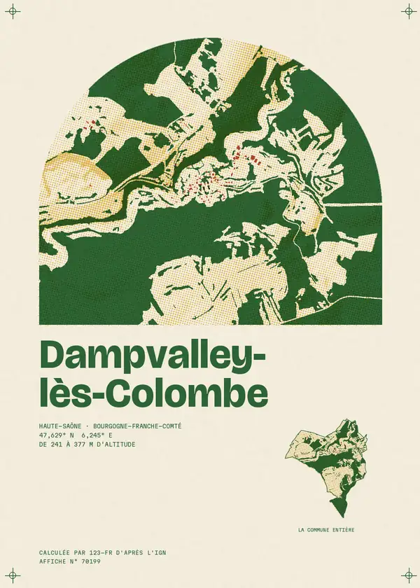 Affiche de Dampvalley-lès-Colombe, calculée par 123-fr d'après l'IGN