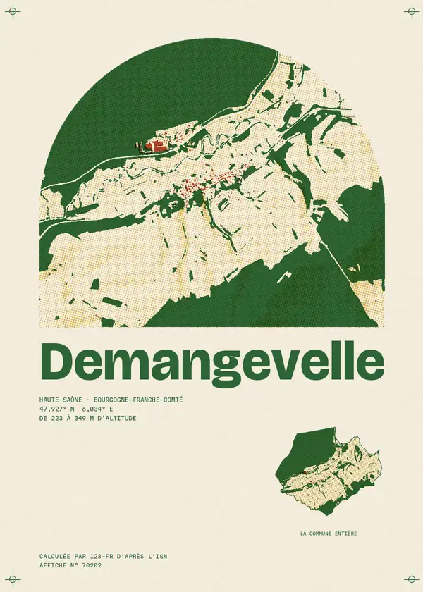 Affiche de Demangevelle, calculée par 123-fr d'après l'IGN