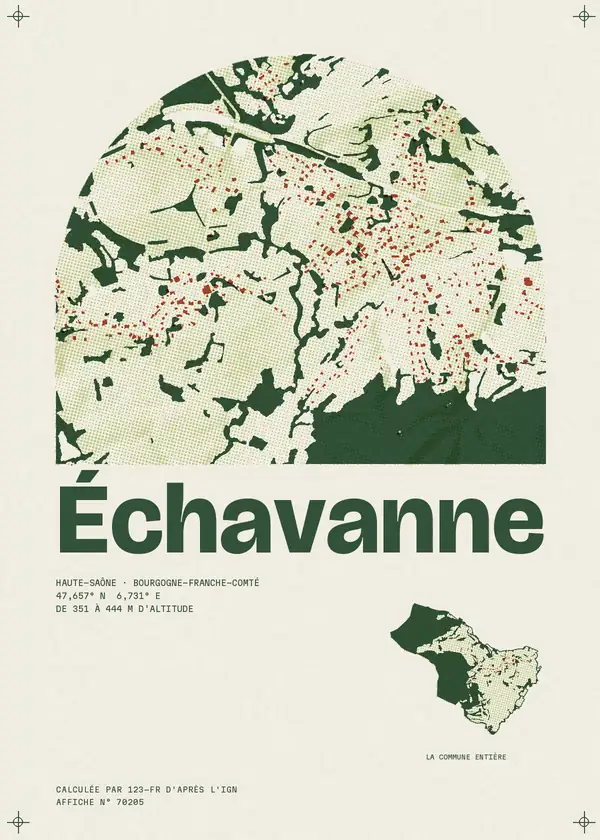 Affiche de Échavanne, calculée par 123-fr d'après l'IGN
