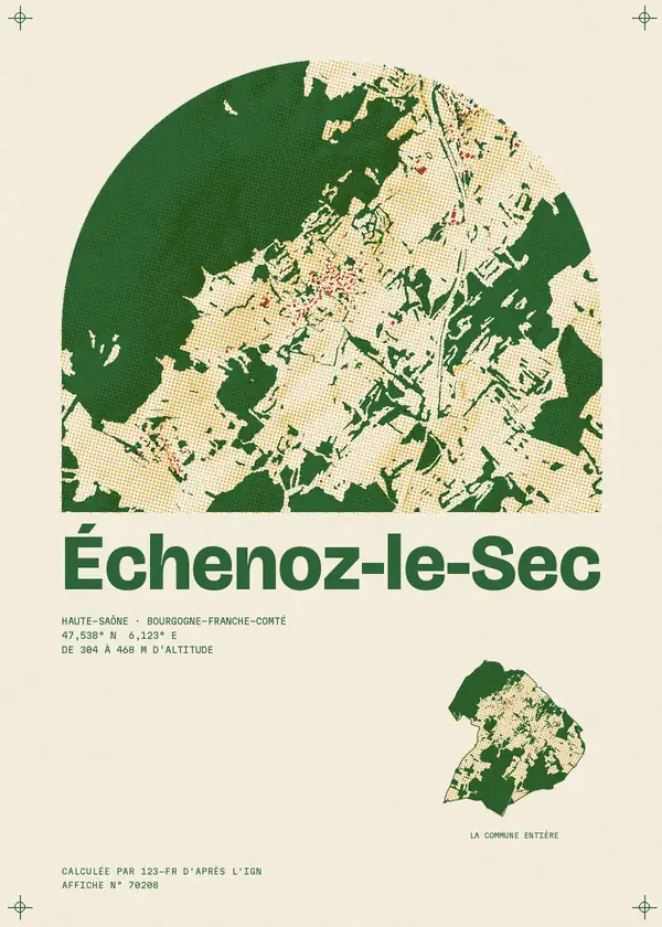 Affiche de Échenoz-le-Sec, calculée par 123-fr d'après l'IGN