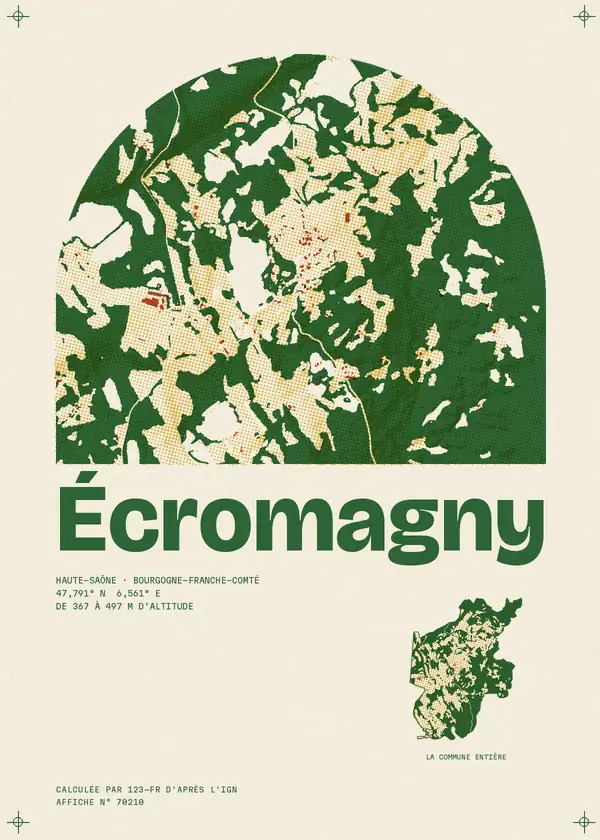 Affiche de Écromagny, calculée par 123-fr d'après l'IGN