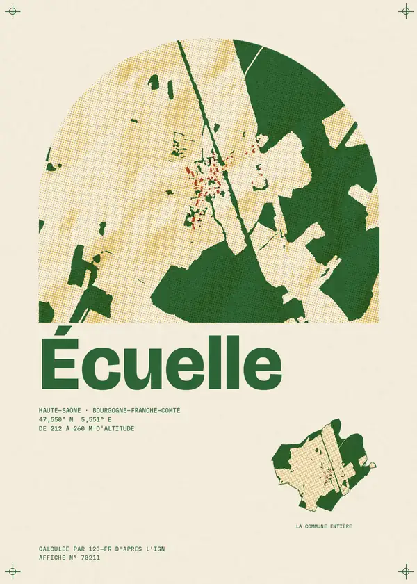 Affiche de Écuelle, calculée par 123-fr d'après l'IGN