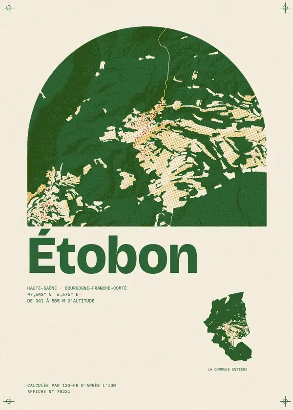 Affiche de Étobon, calculée par 123-fr d'après l'IGN