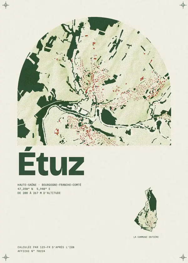 Affiche de Étuz, calculée par 123-fr d'après l'IGN