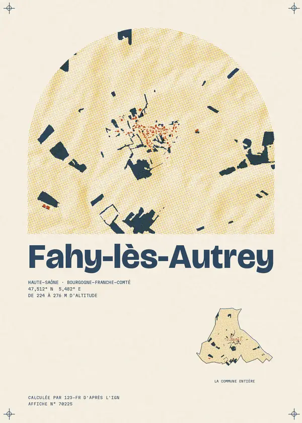Affiche de Fahy-lès-Autrey, calculée par 123-fr d'après l'IGN