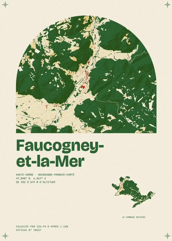 Affiche de Faucogney-et-la-Mer, calculée par 123-fr d'après l'IGN