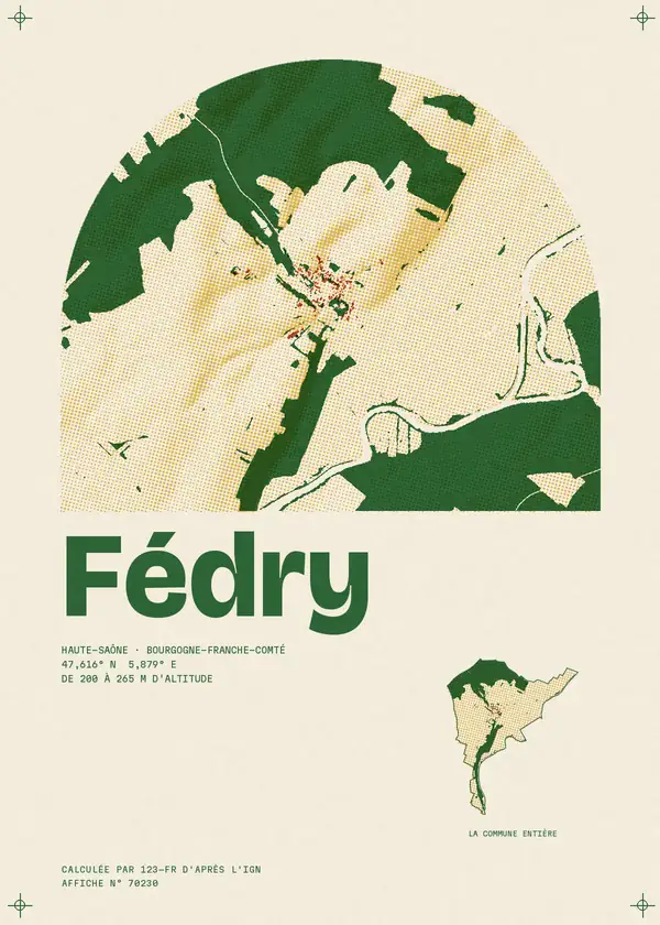 Affiche de Fédry, calculée par 123-fr d'après l'IGN