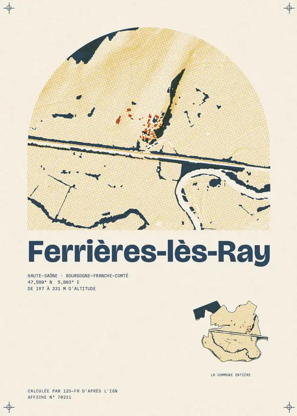 Affiche de Ferrières-lès-Ray, calculée par 123-fr d'après l'IGN