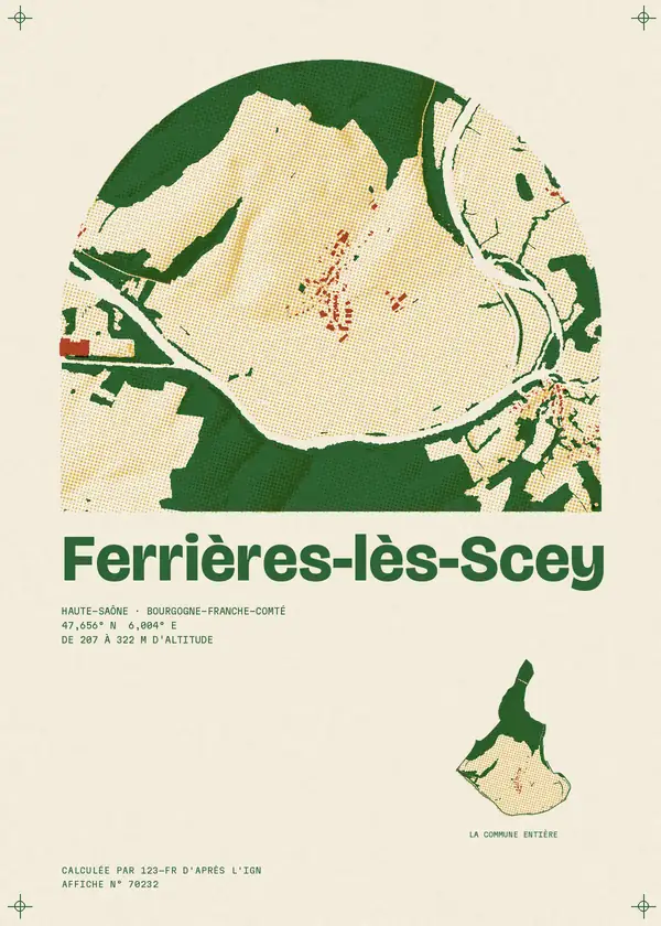 Affiche de Ferrières-lès-Scey, calculée par 123-fr d'après l'IGN