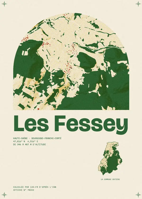 Affiche de Les Fessey, calculée par 123-fr d'après l'IGN