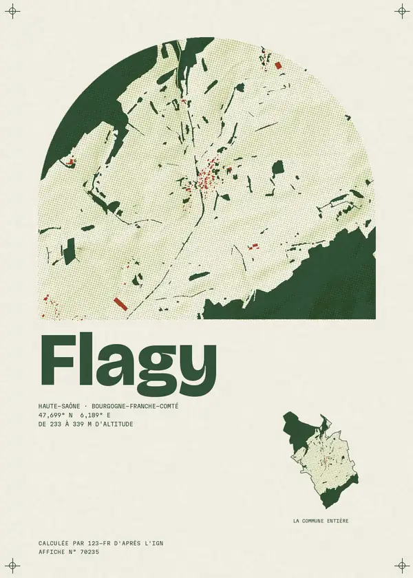 Affiche de Flagy, calculée par 123-fr d'après l'IGN