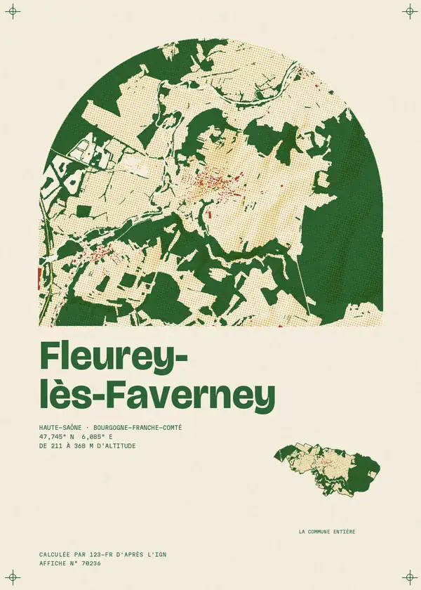 Affiche de Fleurey-lès-Faverney, calculée par 123-fr d'après l'IGN