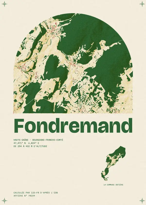 Affiche de Fondremand, calculée par 123-fr d'après l'IGN