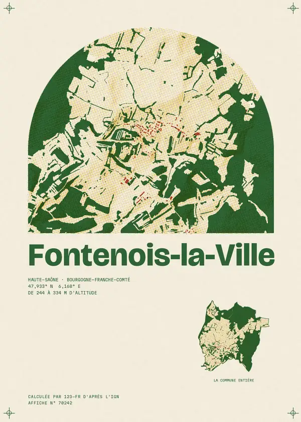 Affiche de Fontenois-la-Ville, calculée par 123-fr d'après l'IGN