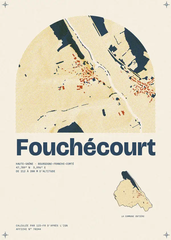 Affiche de Fouchécourt, calculée par 123-fr d'après l'IGN