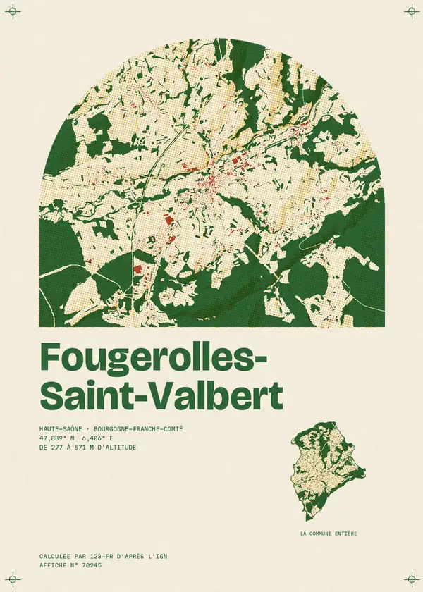 Affiche de Fougerolles-Saint-Valbert, calculée par 123-fr d'après l'IGN