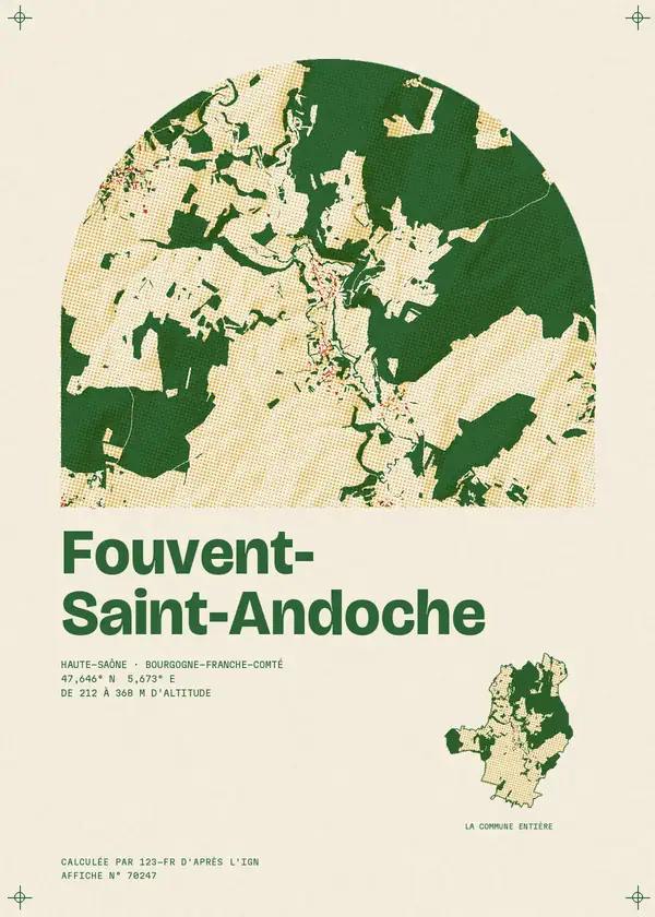 Affiche de Fouvent-Saint-Andoche, calculée par 123-fr d'après l'IGN
