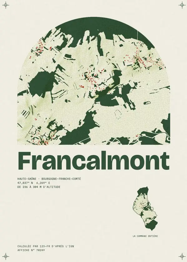 Affiche de Francalmont, calculée par 123-fr d'après l'IGN