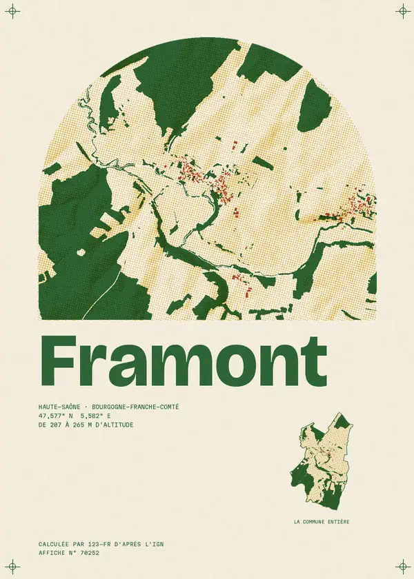 Affiche de Framont, calculée par 123-fr d'après l'IGN