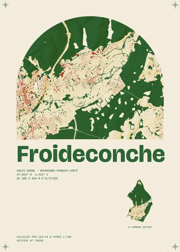 Affiche de Froideconche, calculée par 123-fr d'après l'IGN